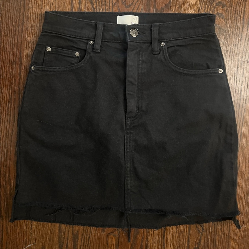 Black Denim Skirt
